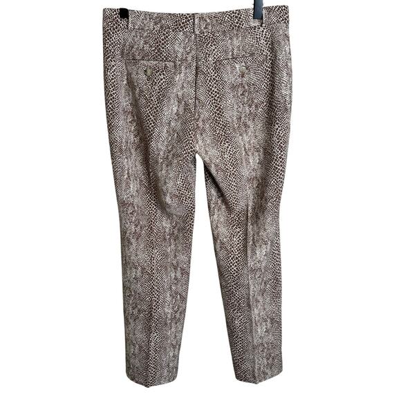 Banana Republic Avery Animal Print Straight Leg Pants Brown White Workwear 2 - Picture 2 of 9